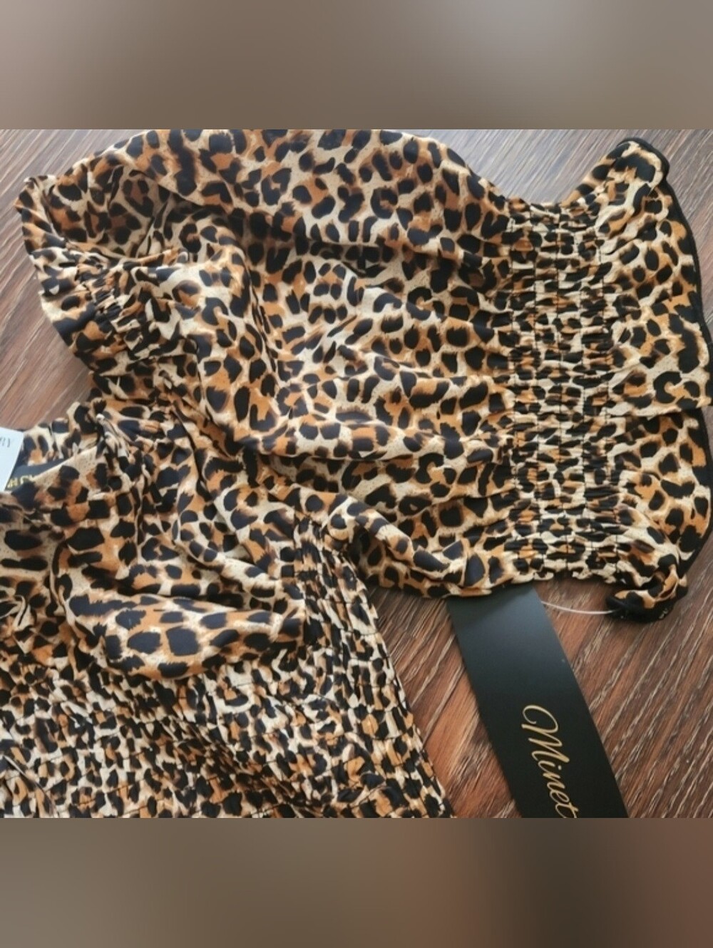 Leopard Print Puff Sleeves Dress NWT - Picture 10 of 11